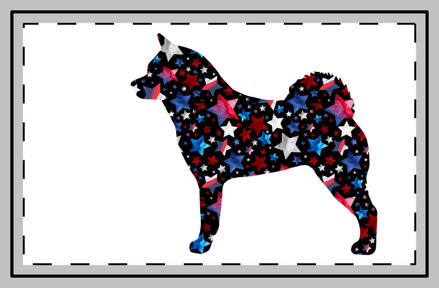 Akita Silhouette Patriotic Magnet