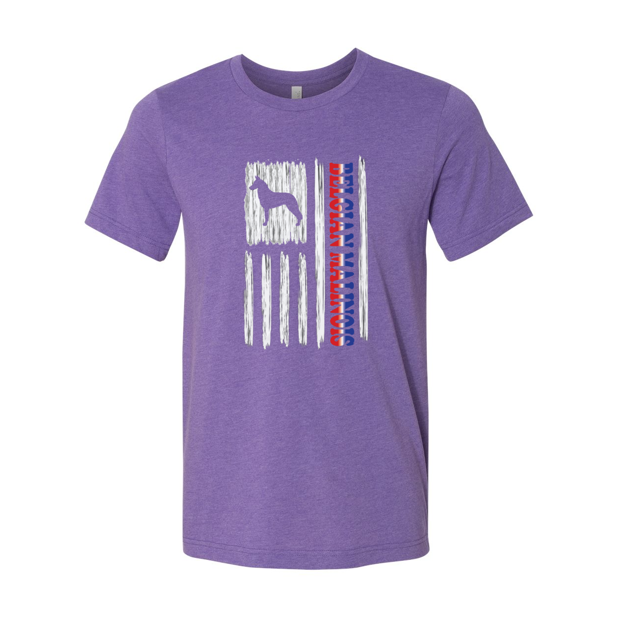 Belgian Malinois Vertical Flag RWB Unisex Short Sleeve Jersey Tee - WagALotBowWow
