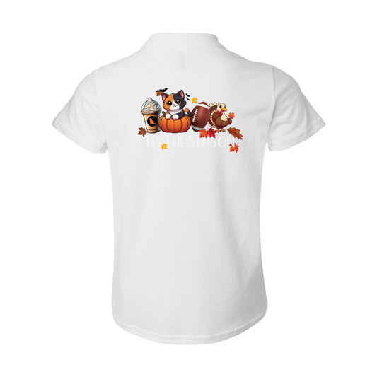 Calico Cat Tis The Season Fall Front/Back - WagALotBowWow