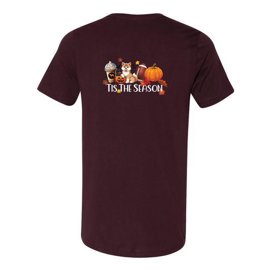 Tis The Season Working Fall Dog Breed Unisex SS Front/Back Print Blacks/Greys - WagALotBowWow