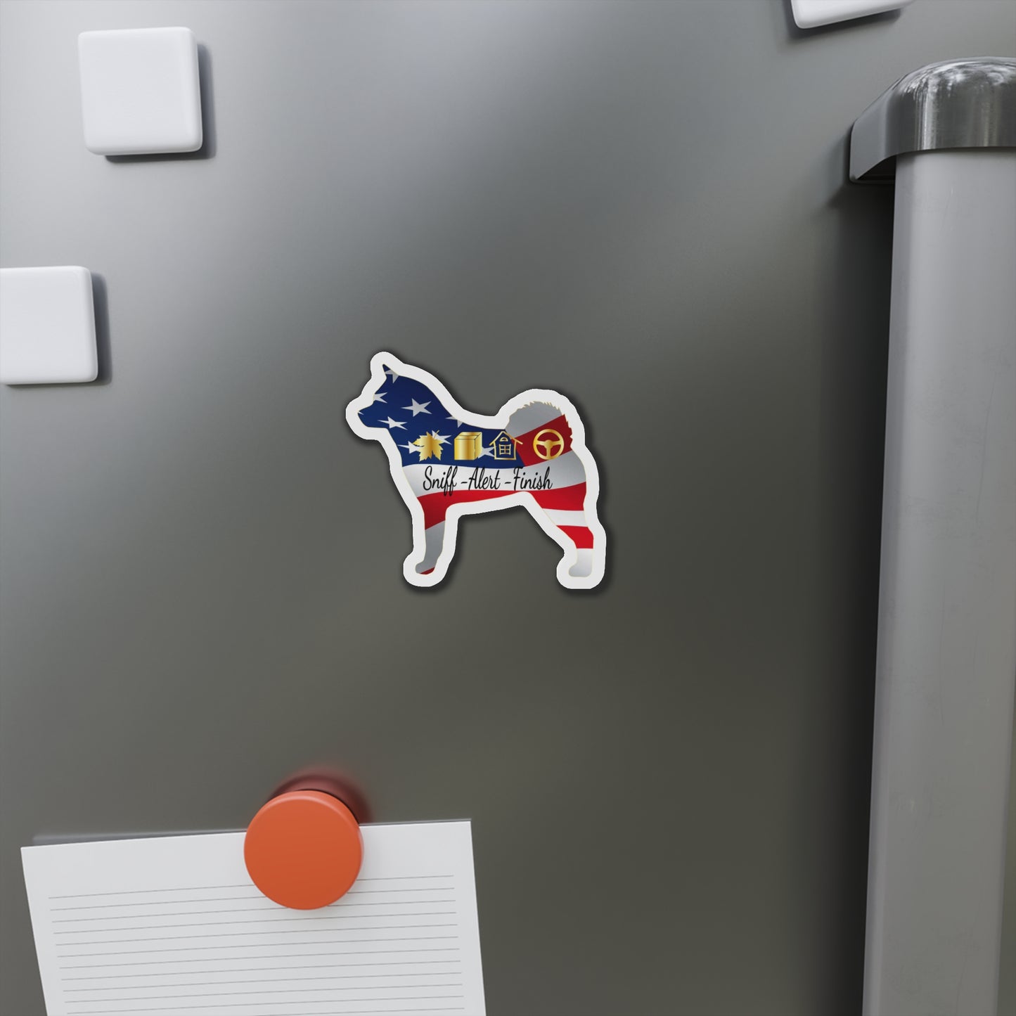 Akita Sniff - Alert - Finish Die-Cut Magnets