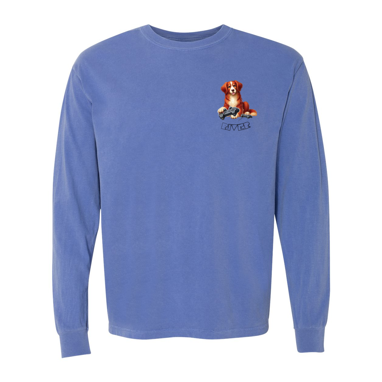 River Maze Scent Garment Dyed Heavyweight Ringspun Long Sleeve T-Shirt