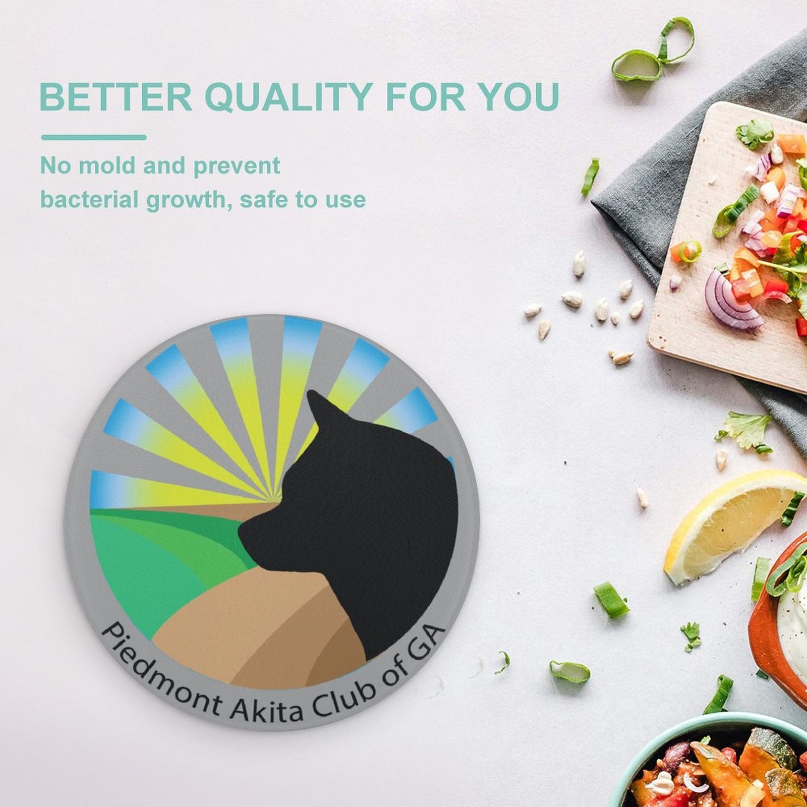 Custom Round Chopping Block Tempered Glass - WagALotBowWow
