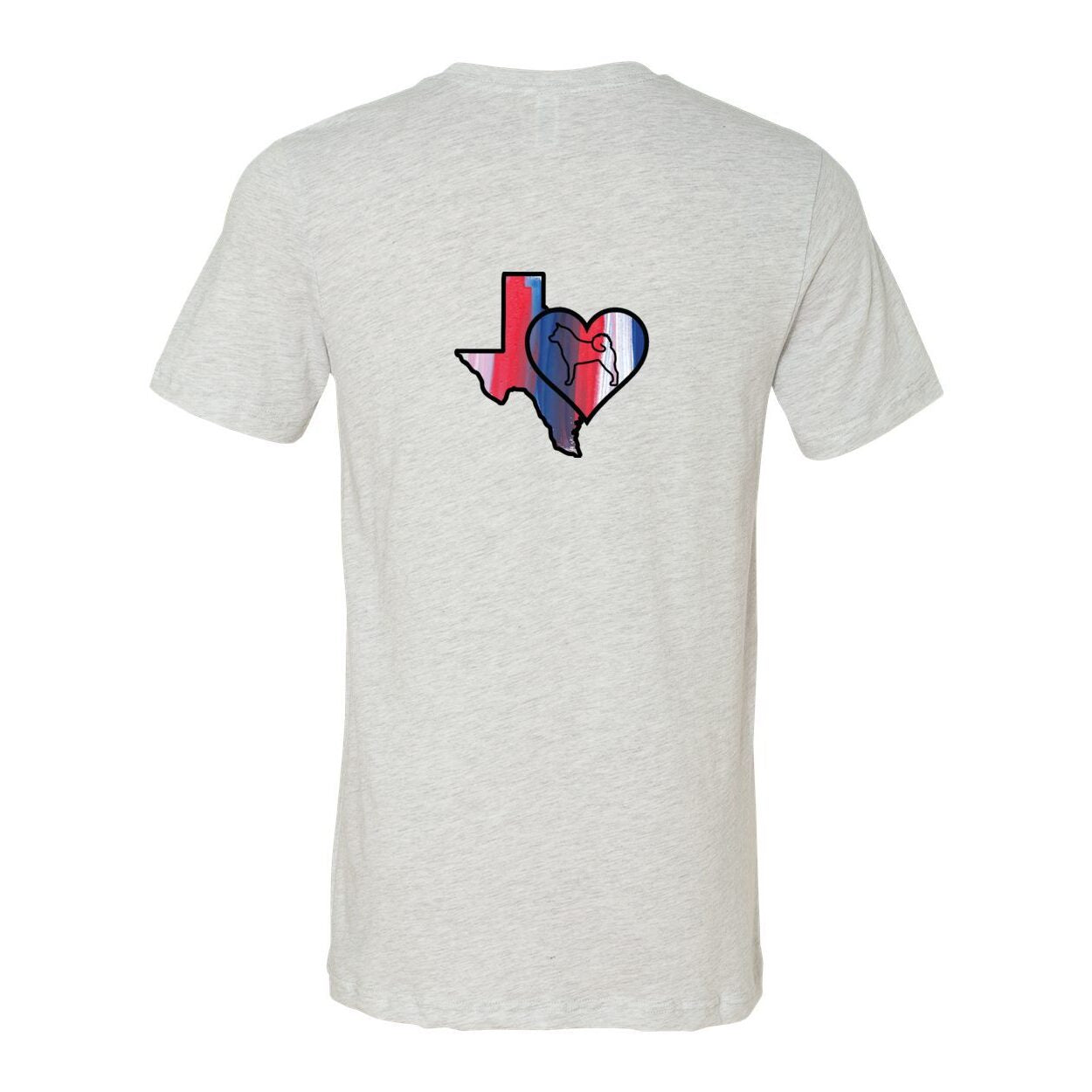 Texas Heart Akita Front/Back Unisex Short Sleeve Jersey Tee