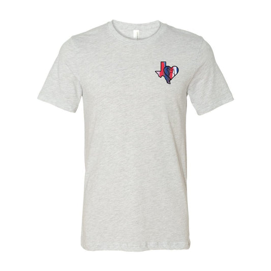 Texas Heart Akita Front/Back Unisex Short Sleeve Jersey Tee - WagALotBowWow