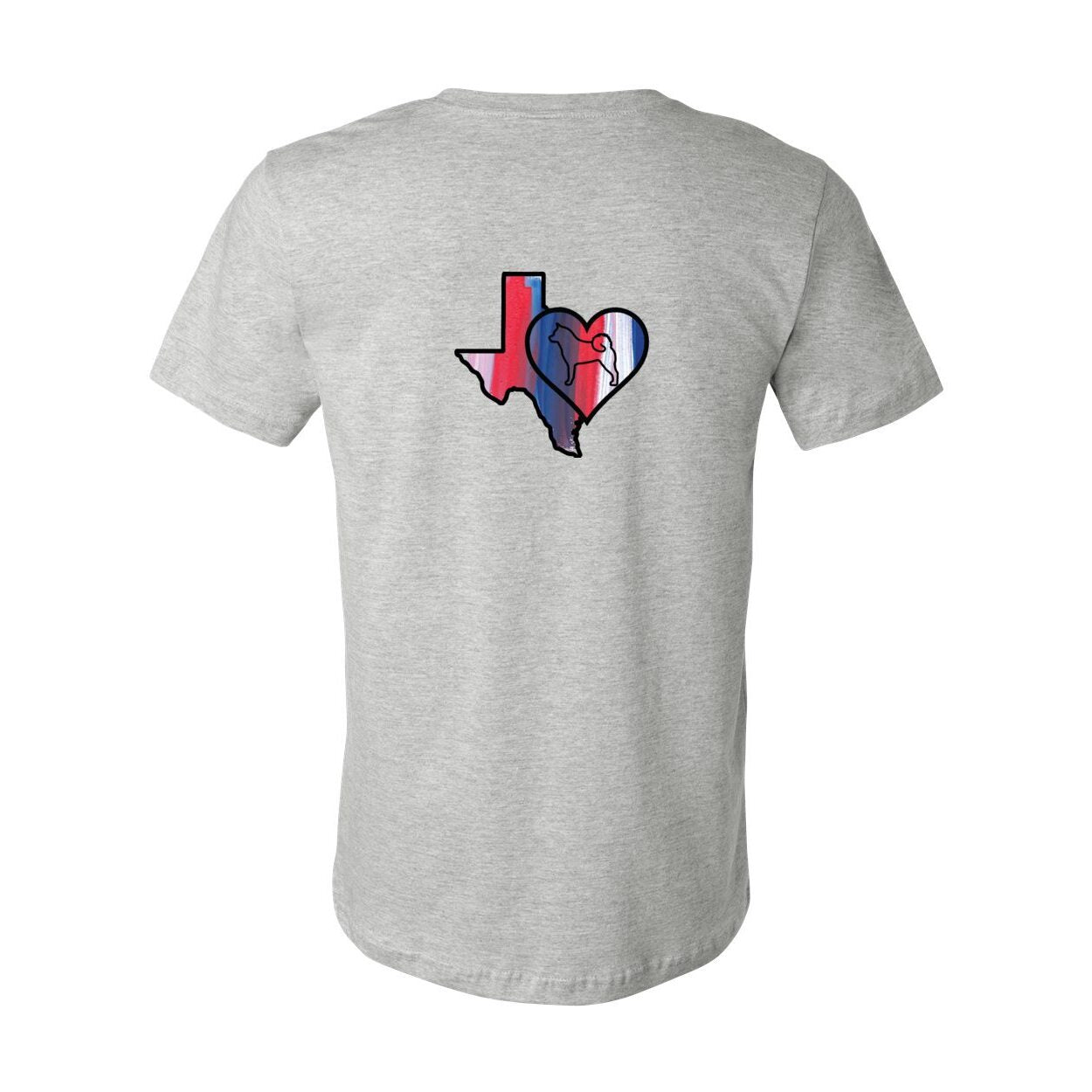 Texas Heart Akita Front/Back Unisex Short Sleeve Jersey Tee