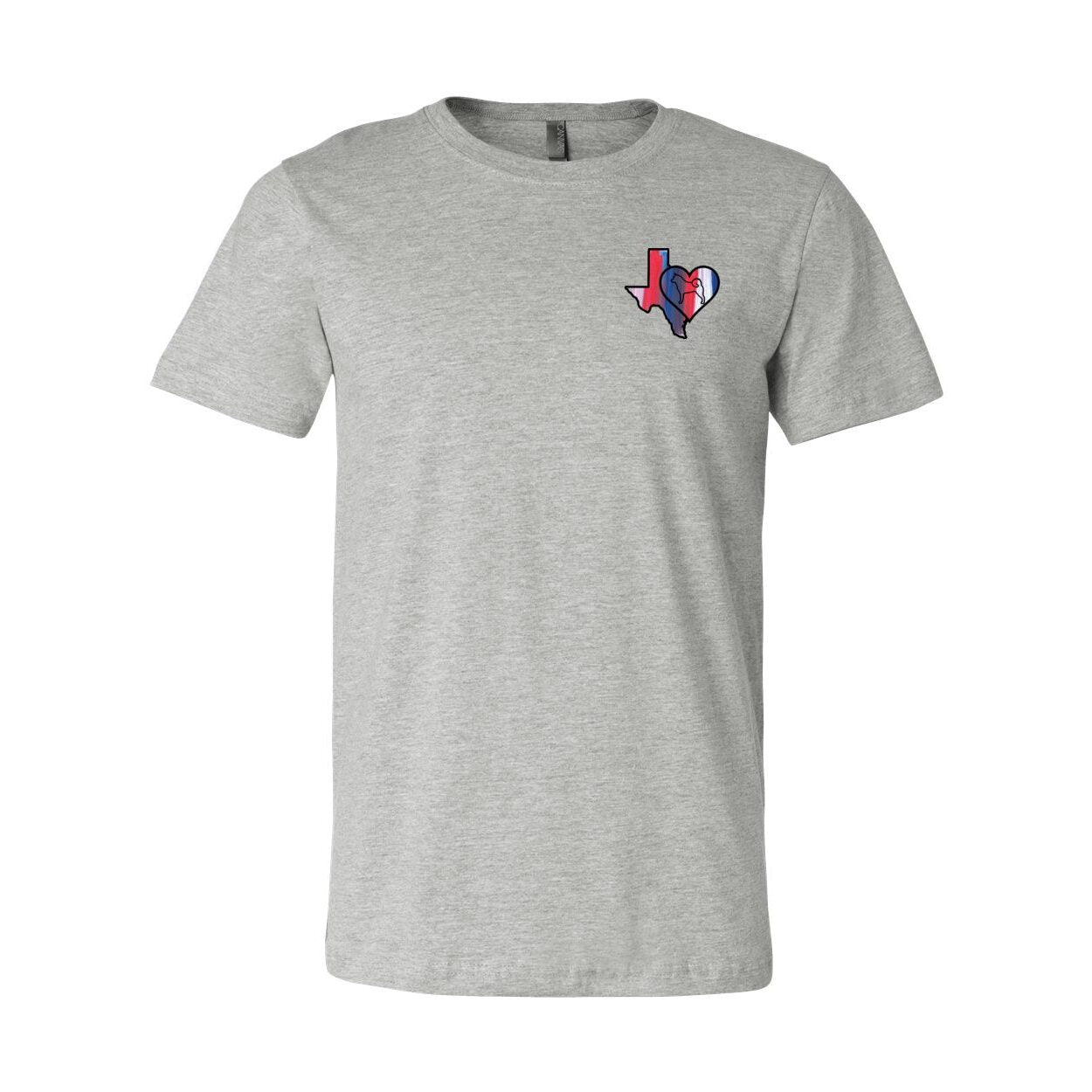 Texas Heart Akita Front/Back Unisex Short Sleeve Jersey Tee