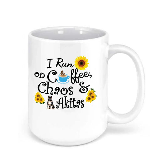 15oz Coffee, Chaos, Akitas Sunflower - WagALotBowWow