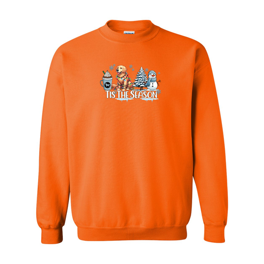 Golden Tis The Season Winter Heavy Blend Crewneck Sweatshirt - WagALotBowWow