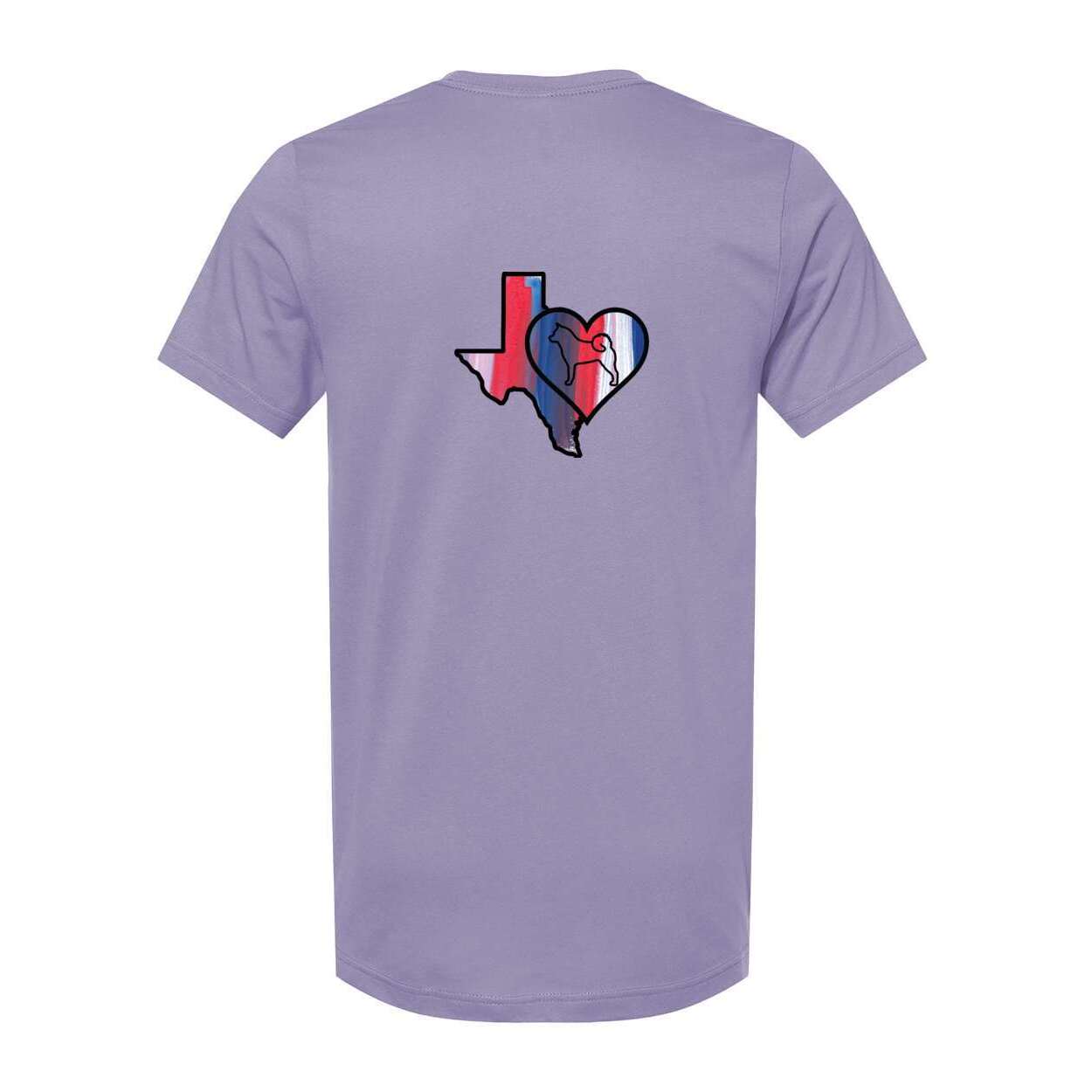 Texas Heart Akita Front/Back Unisex Short Sleeve Jersey Tee