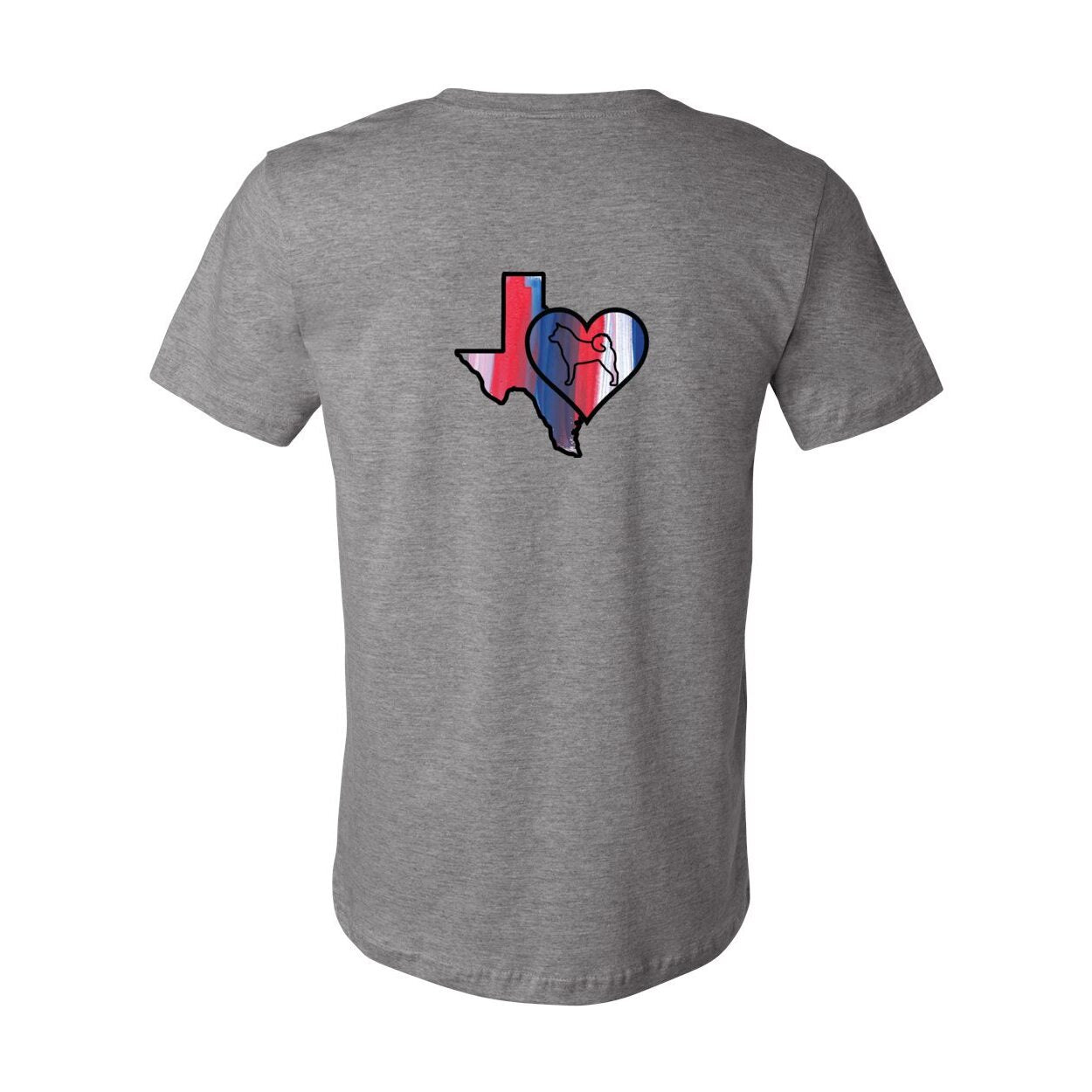 Texas Heart Akita Front/Back Unisex Short Sleeve Jersey Tee
