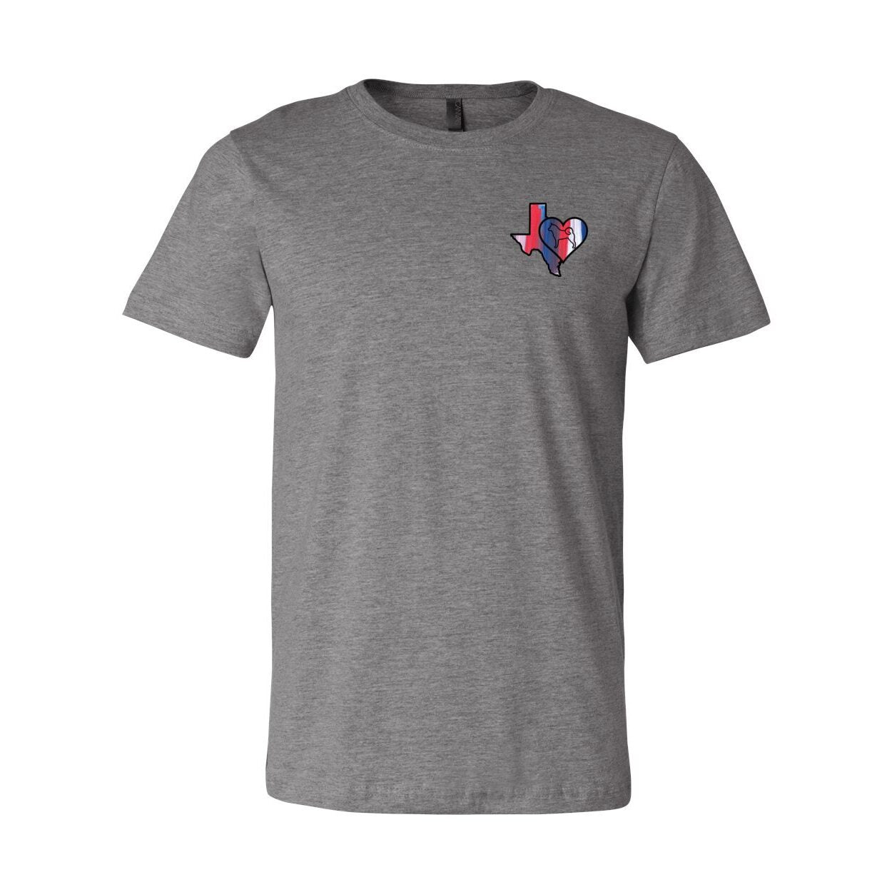 Texas Heart Akita Front/Back Unisex Short Sleeve Jersey Tee