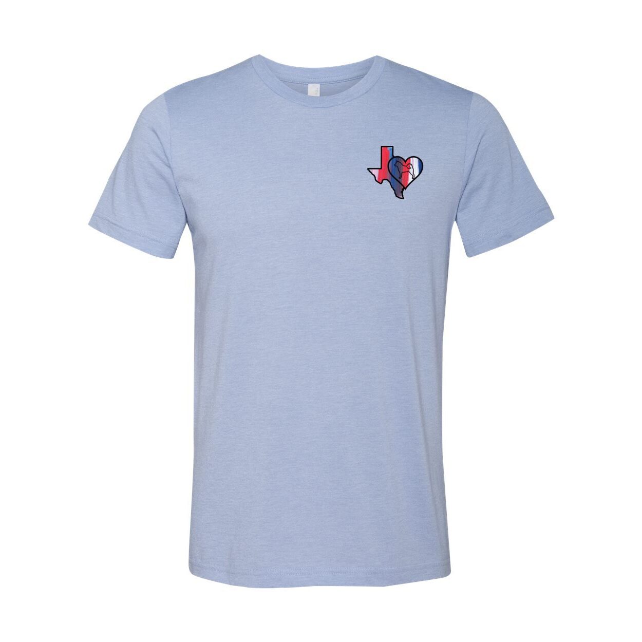 Texas Heart Akita Front/Back Unisex Short Sleeve Jersey Tee