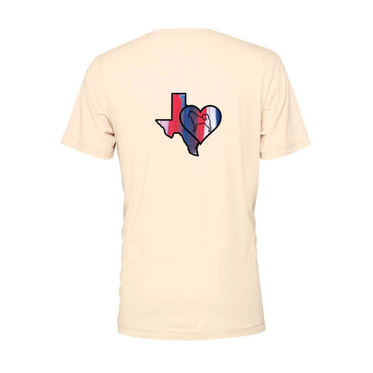 Texas Heart Akita Front/Back Unisex Short Sleeve Jersey Tee