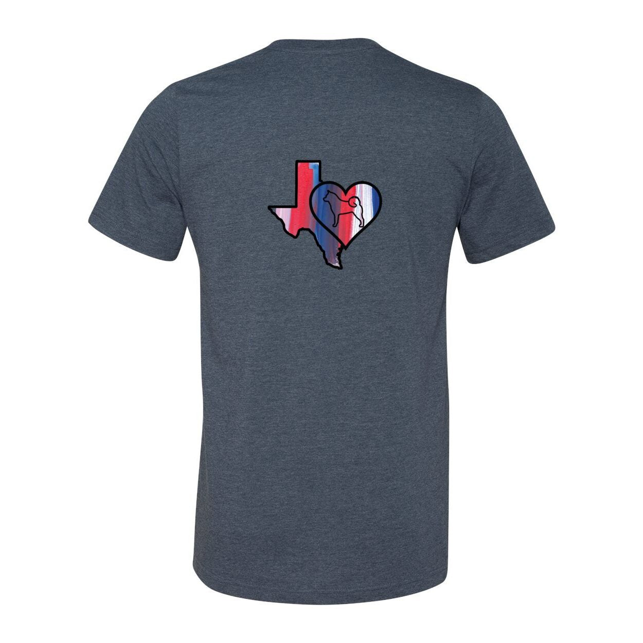 Texas Heart Akita Front/Back Unisex Short Sleeve Jersey Tee