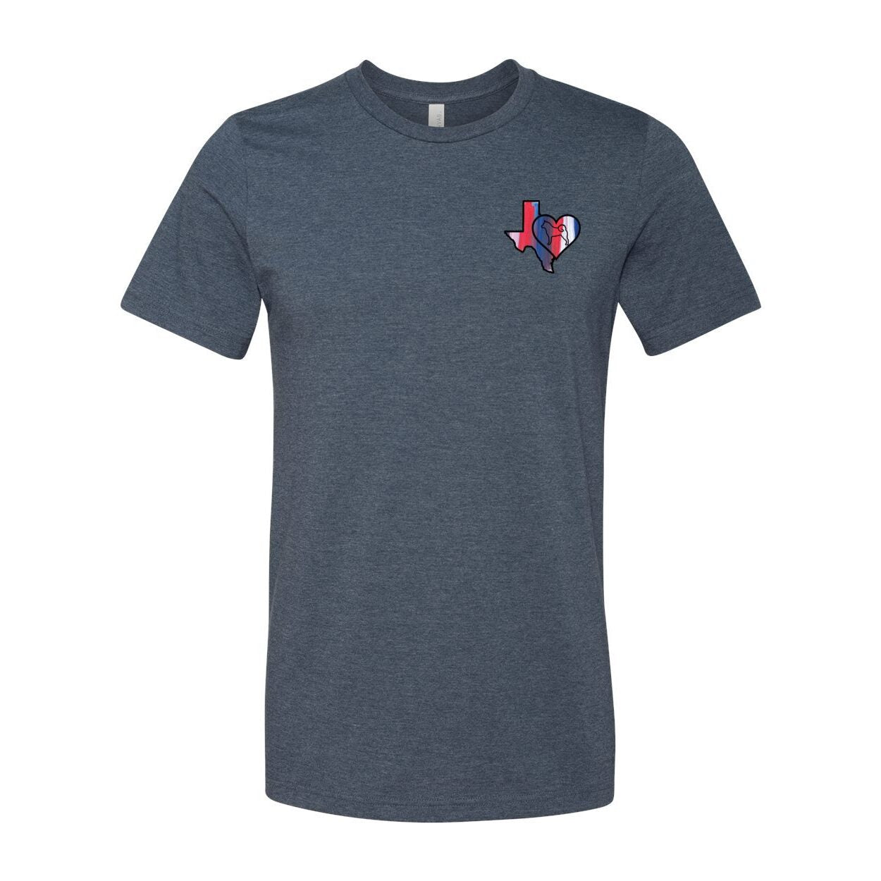 Texas Heart Akita Front/Back Unisex Short Sleeve Jersey Tee