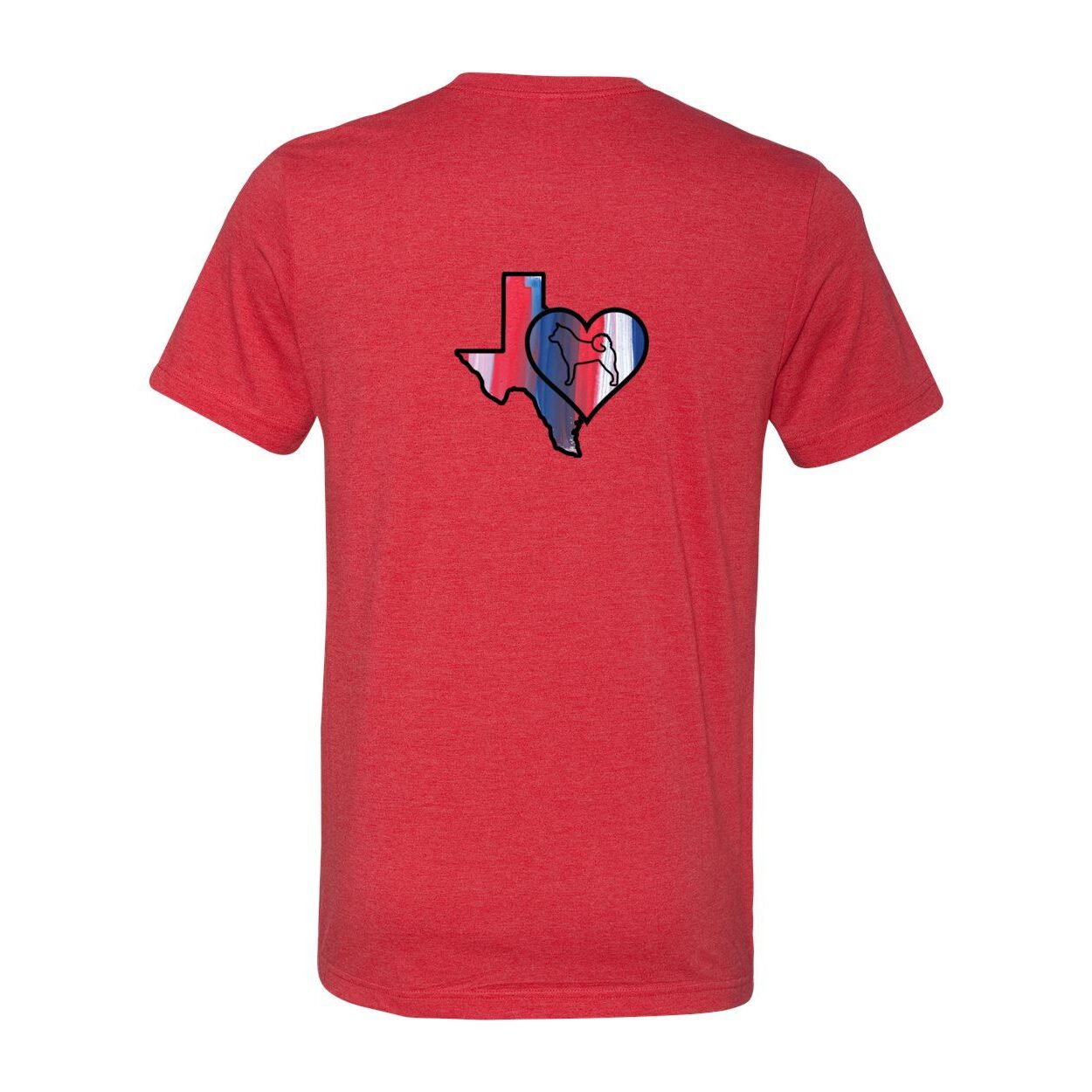 Texas Heart Akita Front/Back Unisex Short Sleeve Jersey Tee