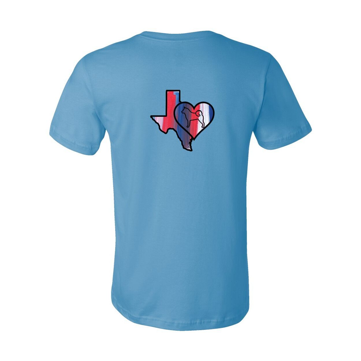 Texas Heart Akita Front/Back Unisex Short Sleeve Jersey Tee