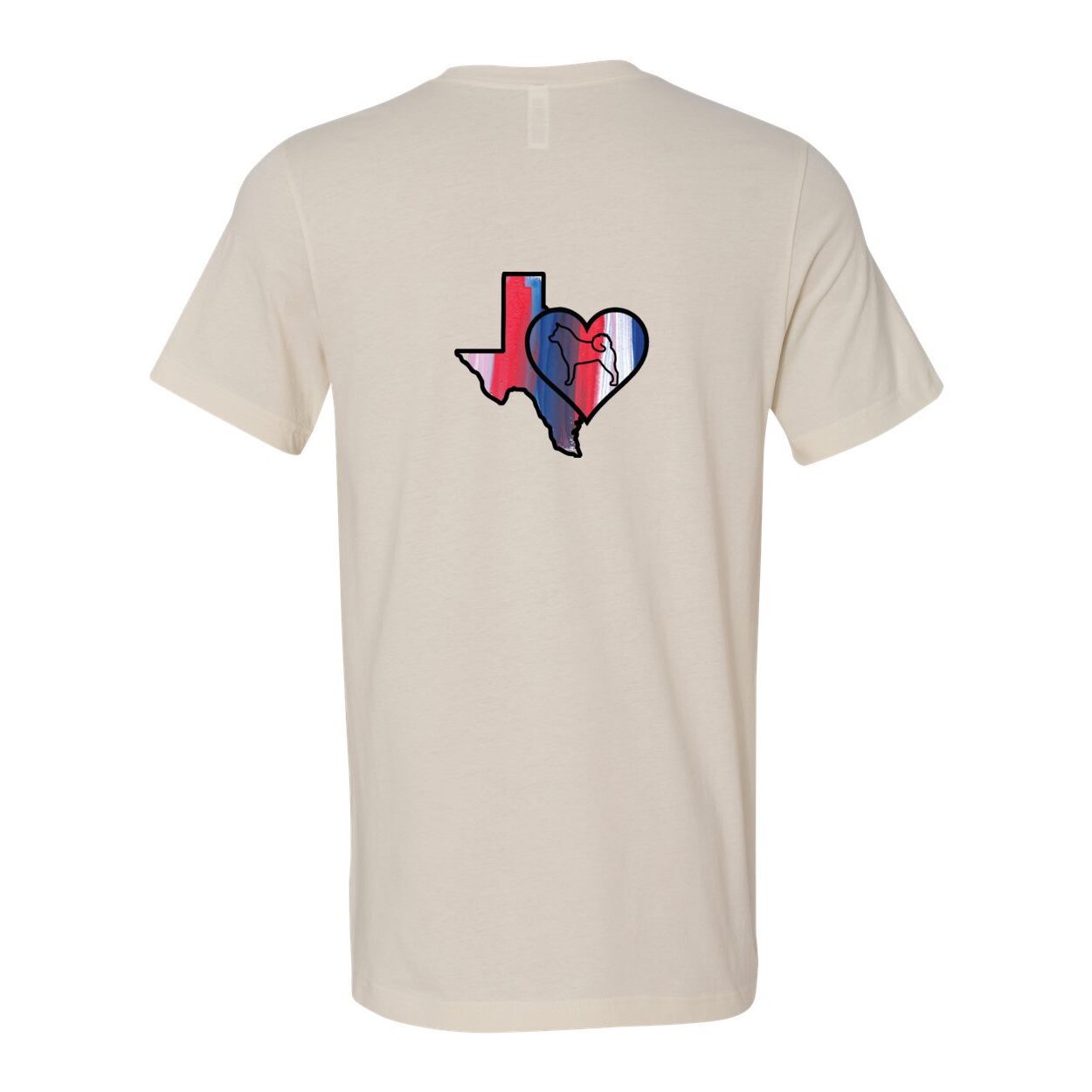 Texas Heart Akita Front/Back Unisex Short Sleeve Jersey Tee
