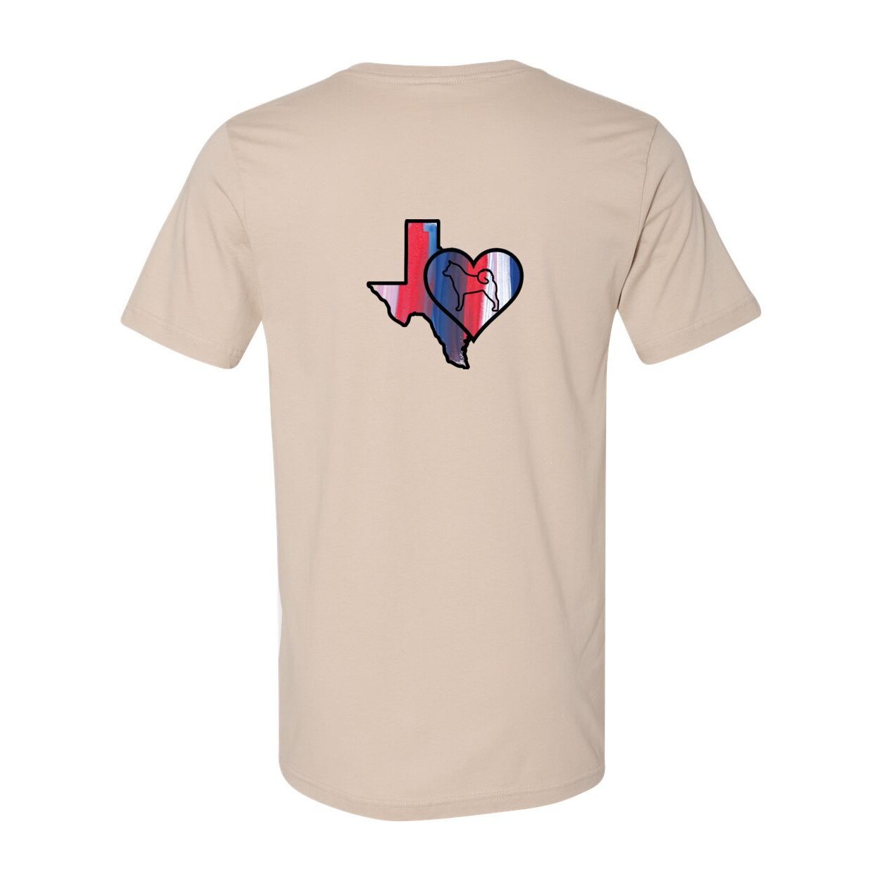 Texas Heart Akita Front/Back Unisex Short Sleeve Jersey Tee