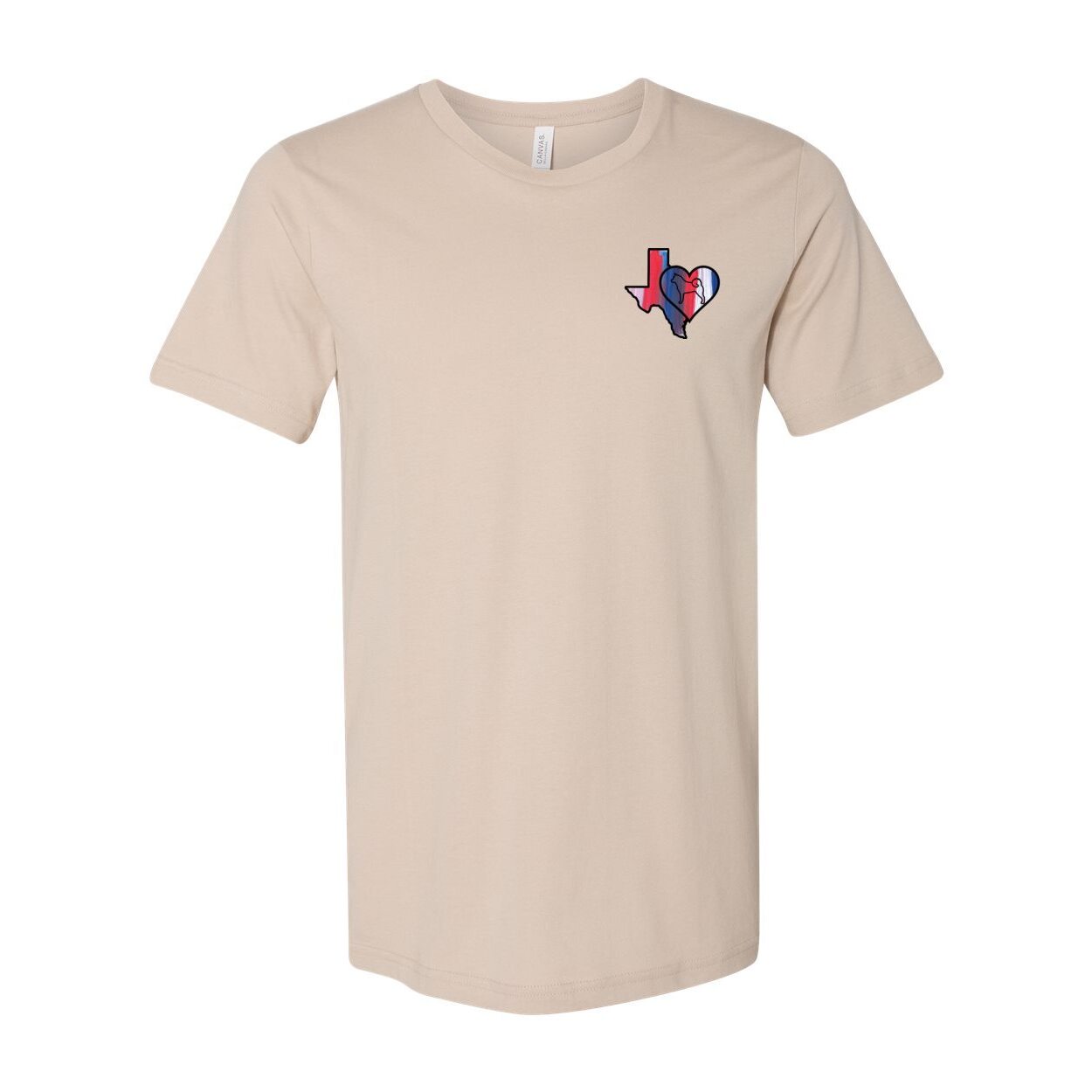 Texas Heart Akita Front/Back Unisex Short Sleeve Jersey Tee