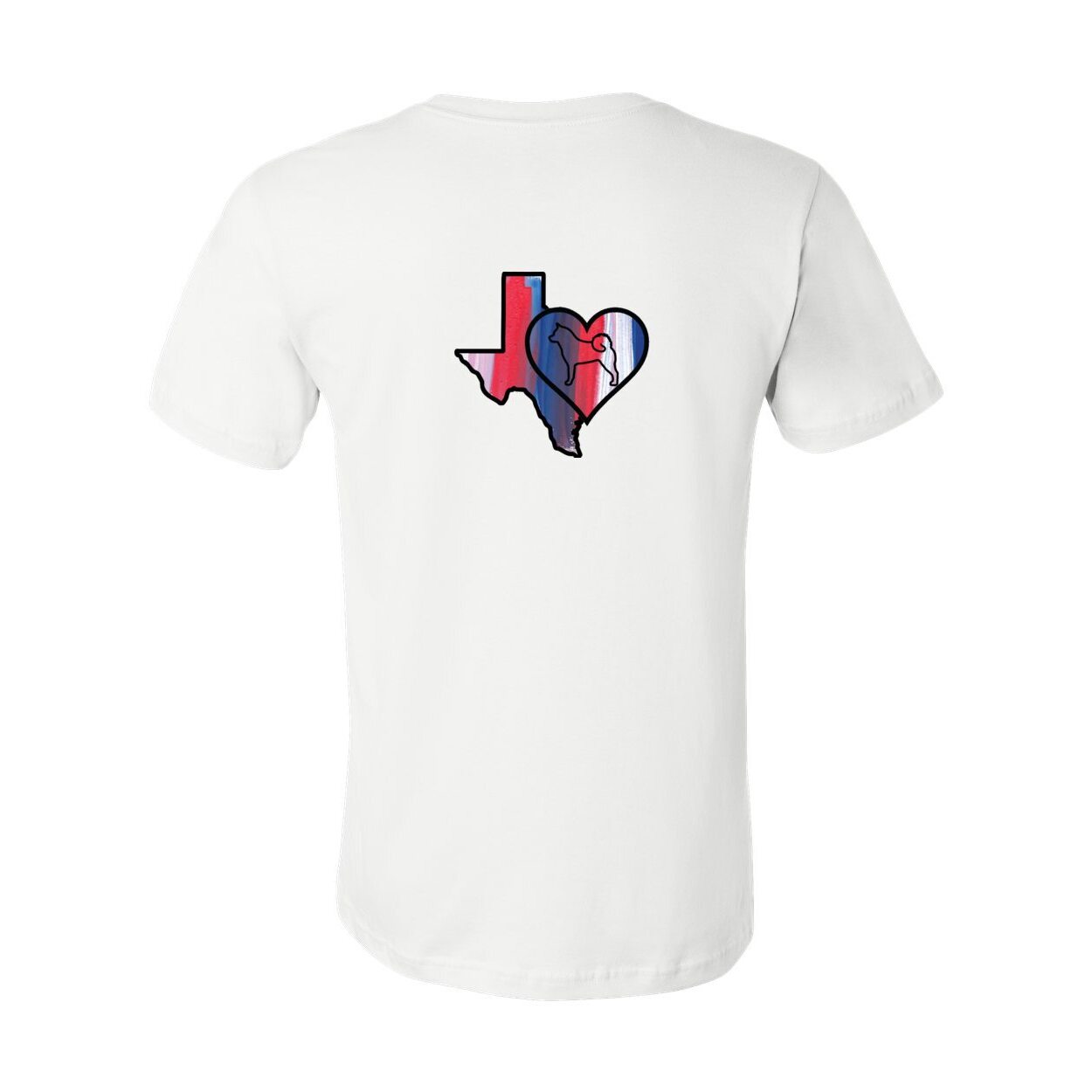 Texas Heart Akita Front/Back Unisex Short Sleeve Jersey Tee