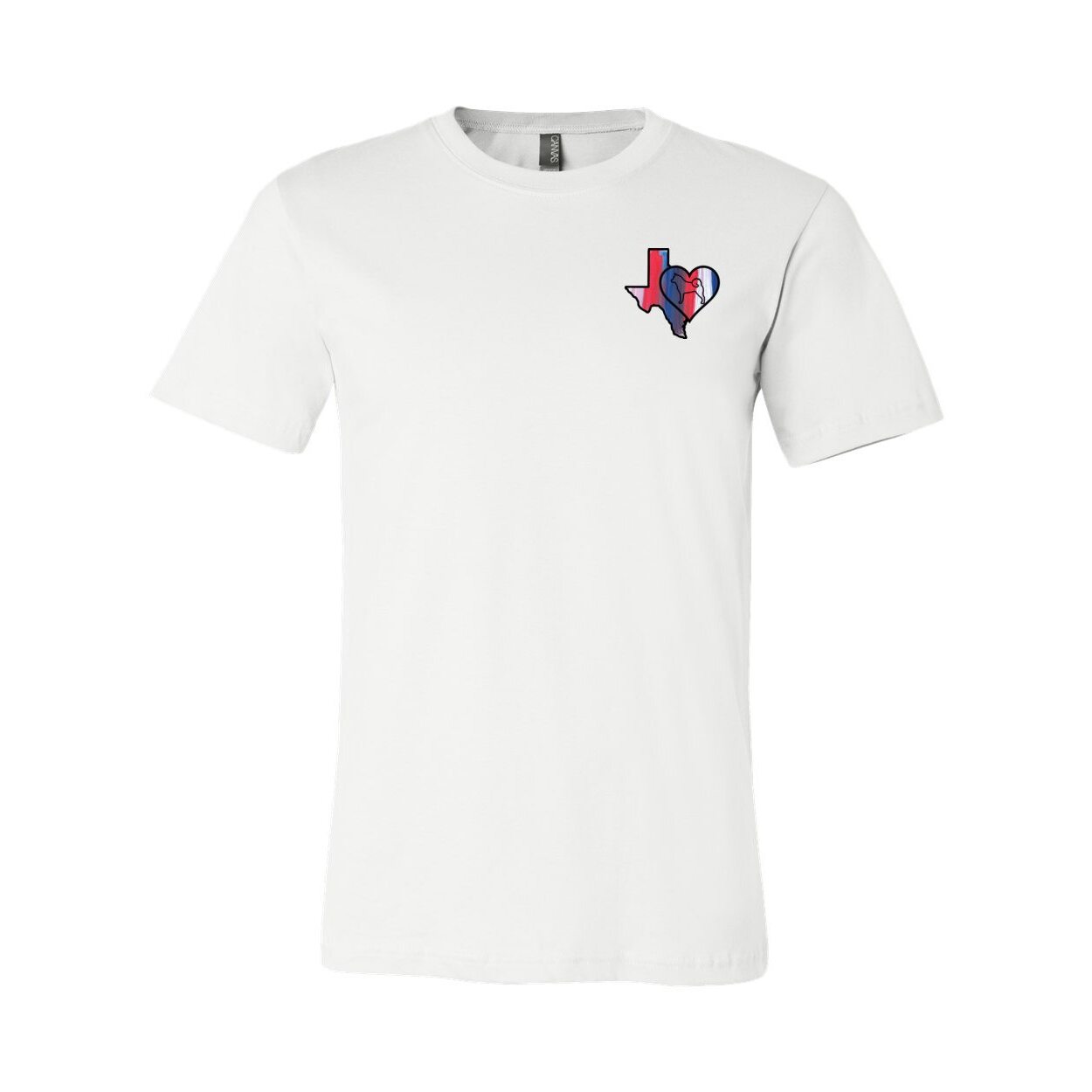 Texas Heart Akita Front/Back Unisex Short Sleeve Jersey Tee