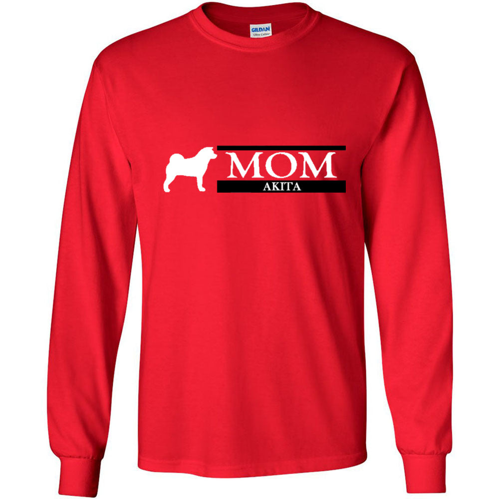 Akita Mom White Ultra Cotton Long Sleeve T-Shirt - WagALotBowWow