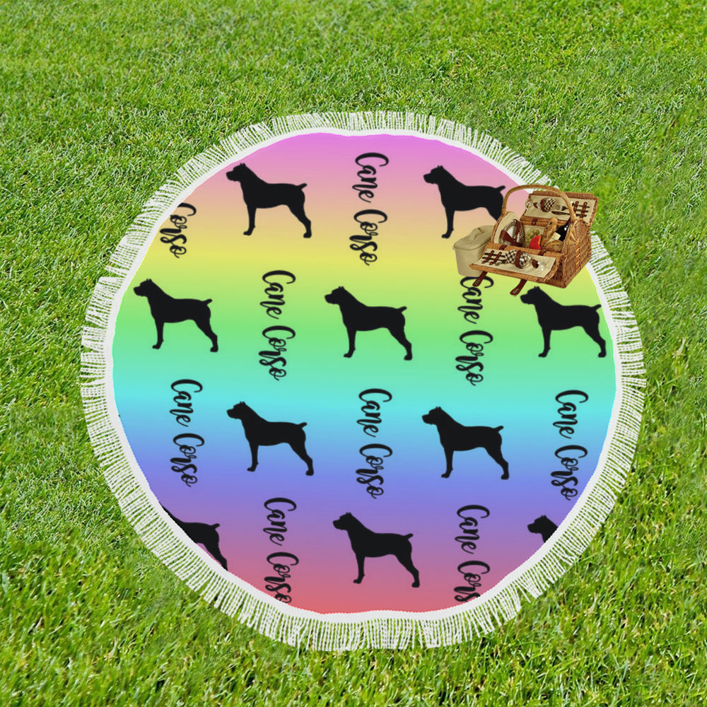 Cane Corso Circular Beach Shawl 59"x 59" - WagALotBowWow