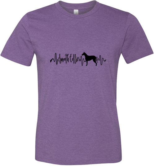 Smooth Collie Heartbeat Unisex Short Sleeve Shirt Black - WagALotBowWow