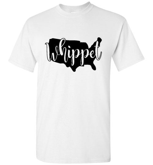 USA Whippet Gildan SS Unisex Adult & Youth Unisex TShirt Black Print - WagALotBowWow