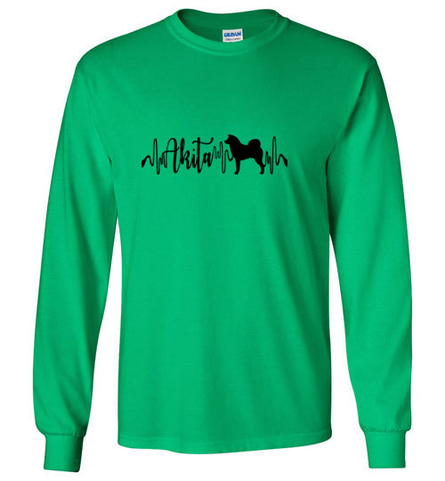 Japanese Akita Heartbeat Unisex Gildan Long Sleeve T-Shirt