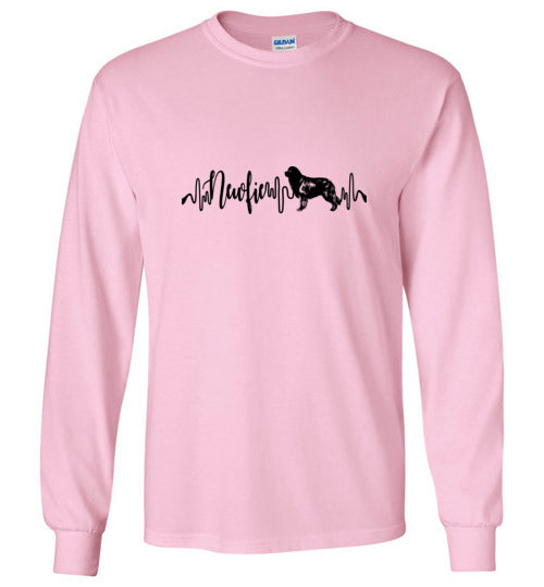 Newfie Heartbeat Unisex Long Sleeve T-Shirt