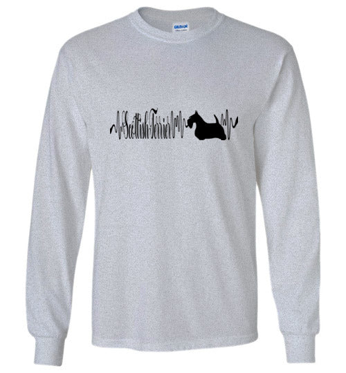 Scottish Terrier Heartbeat Unisex LongSleeve Shirt - WagALotBowWow