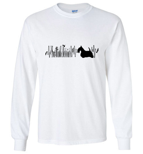 Scottish Terrier Heartbeat Unisex LongSleeve Shirt - WagALotBowWow