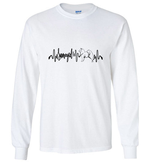 Samoyed Heartbeat Unisex Long Sleeve T-Shirt - WagALotBowWow