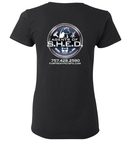 Kira SHED front and back logo with phone - WagALotBowWow