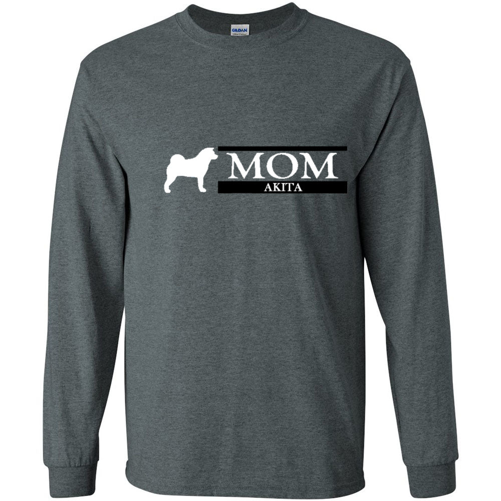 Akita Mom White Ultra Cotton Long Sleeve T-Shirt - WagALotBowWow