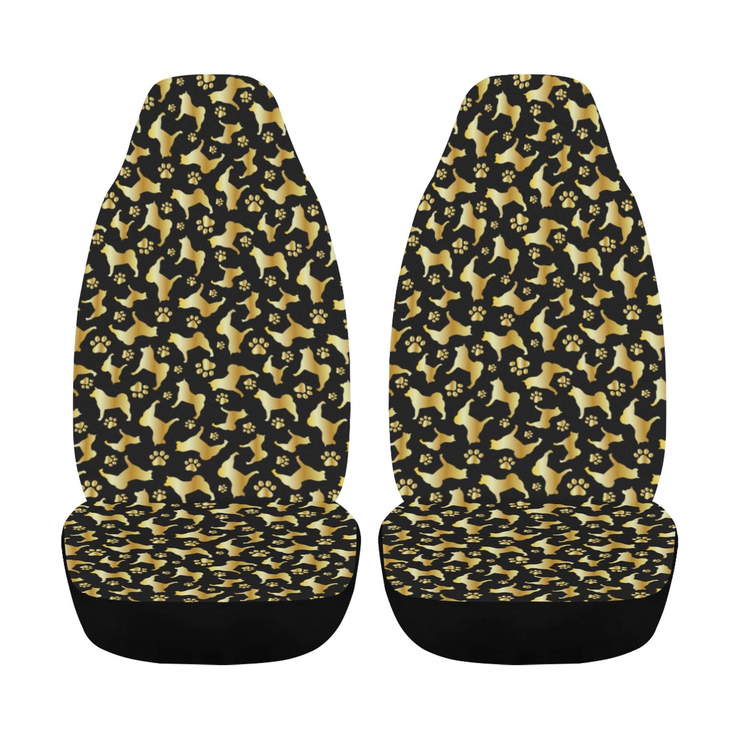 Akita Silhouette & Paw Car Seat Covers
