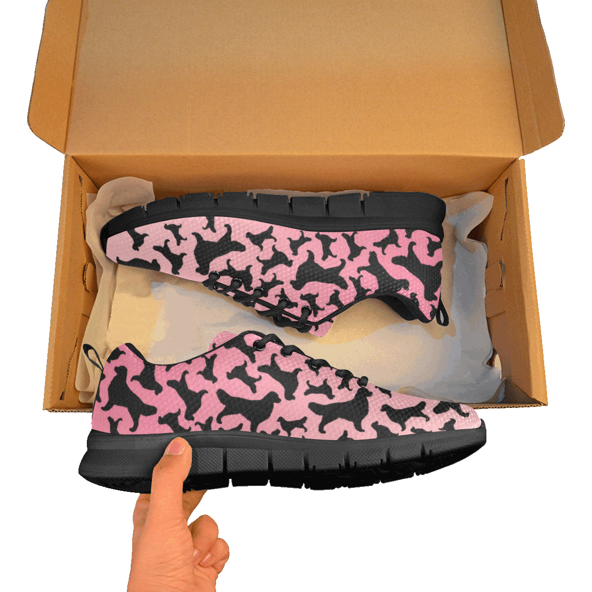 Golden Silhouette Athletic Shoe Color Fade with Black Sole - WagALotBowWow