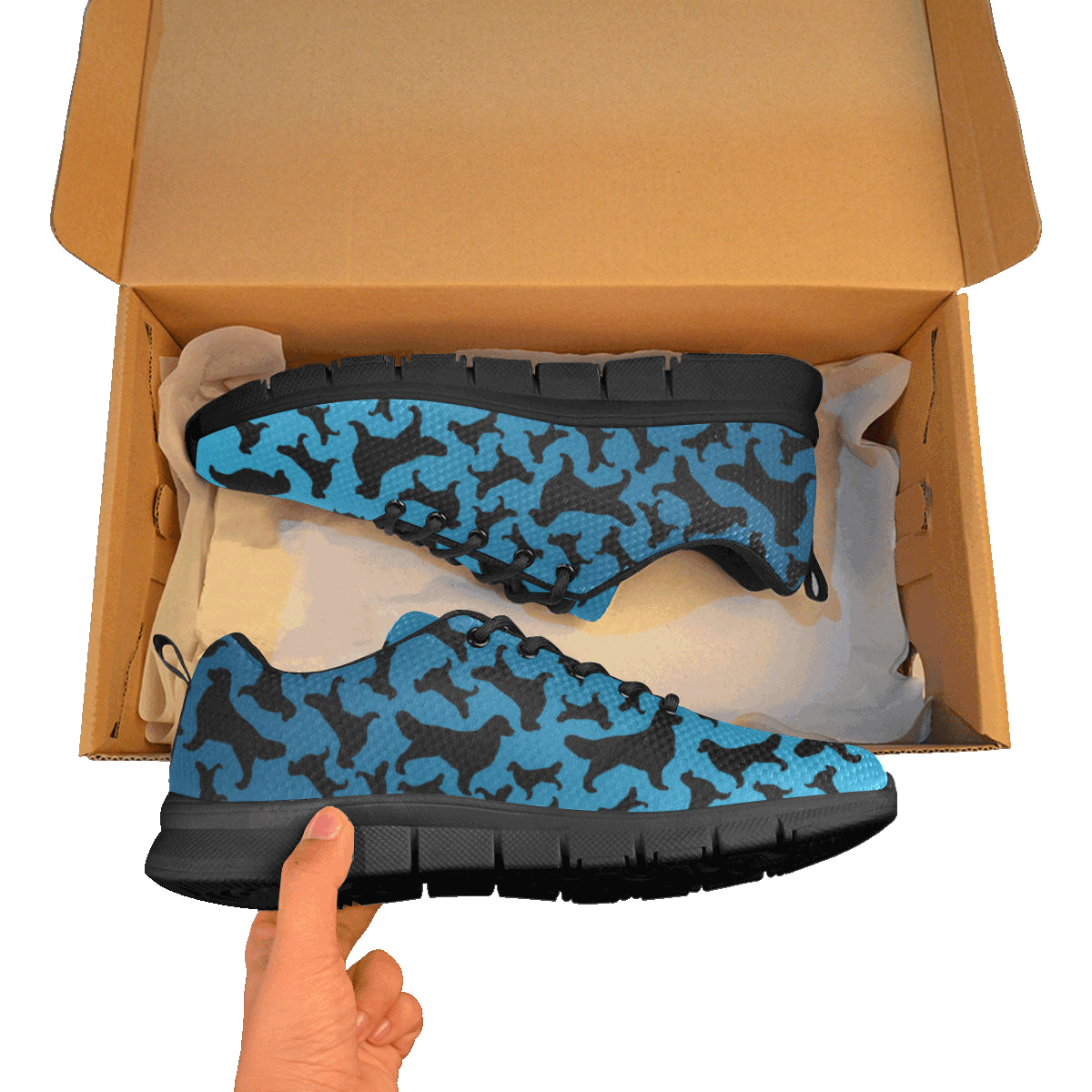 Golden Silhouette Athletic Shoe Color Fade with Black Sole - WagALotBowWow