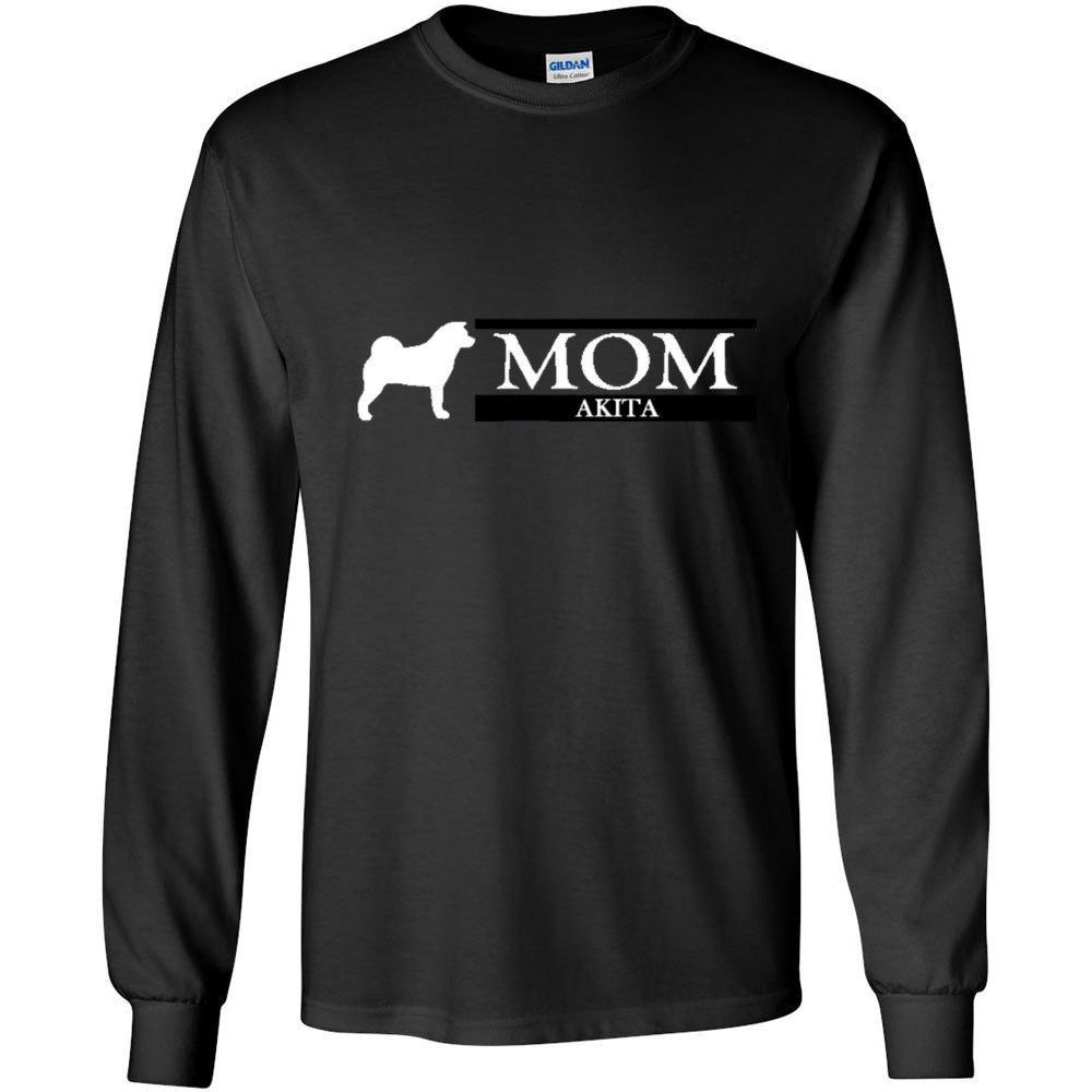 Akita Mom White Ultra Cotton Long Sleeve T-Shirt - WagALotBowWow