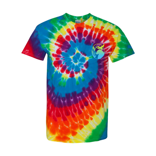 Flatty Life Front/Bac Spiral Tie-Dyed T-Shirt - WagALotBowWow
