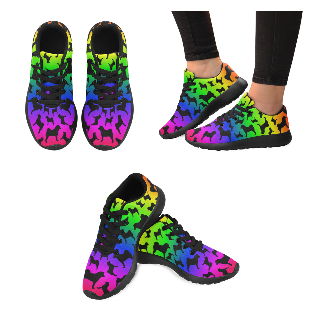 Kids Size Akita Shilhouette Color Blend Athletic Black Sole Shoe - WagALotBowWow