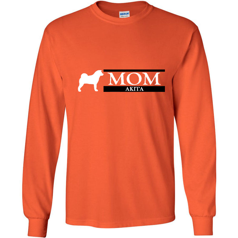 Akita Mom White Ultra Cotton Long Sleeve T-Shirt - WagALotBowWow