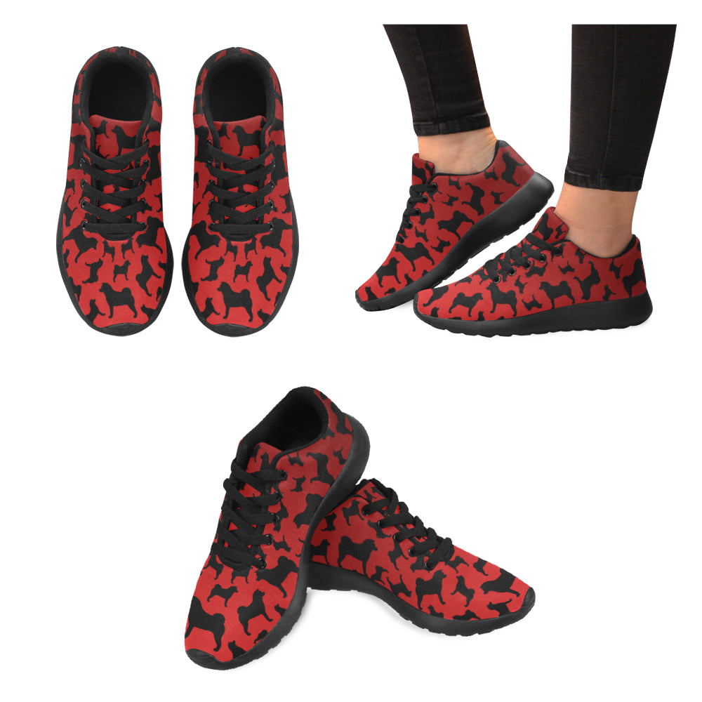 Kids Size Akita Shilhouette Color Blend Athletic Black Sole Shoe - WagALotBowWow