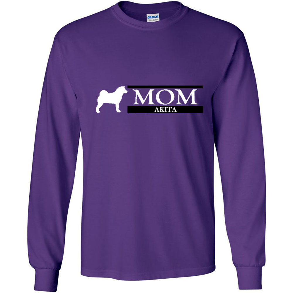 Akita Mom White Ultra Cotton Long Sleeve T-Shirt - WagALotBowWow