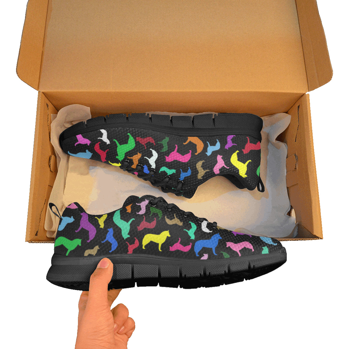 Women's Husky Silhouette color blend athletic black sole shoe - WagALotBowWow