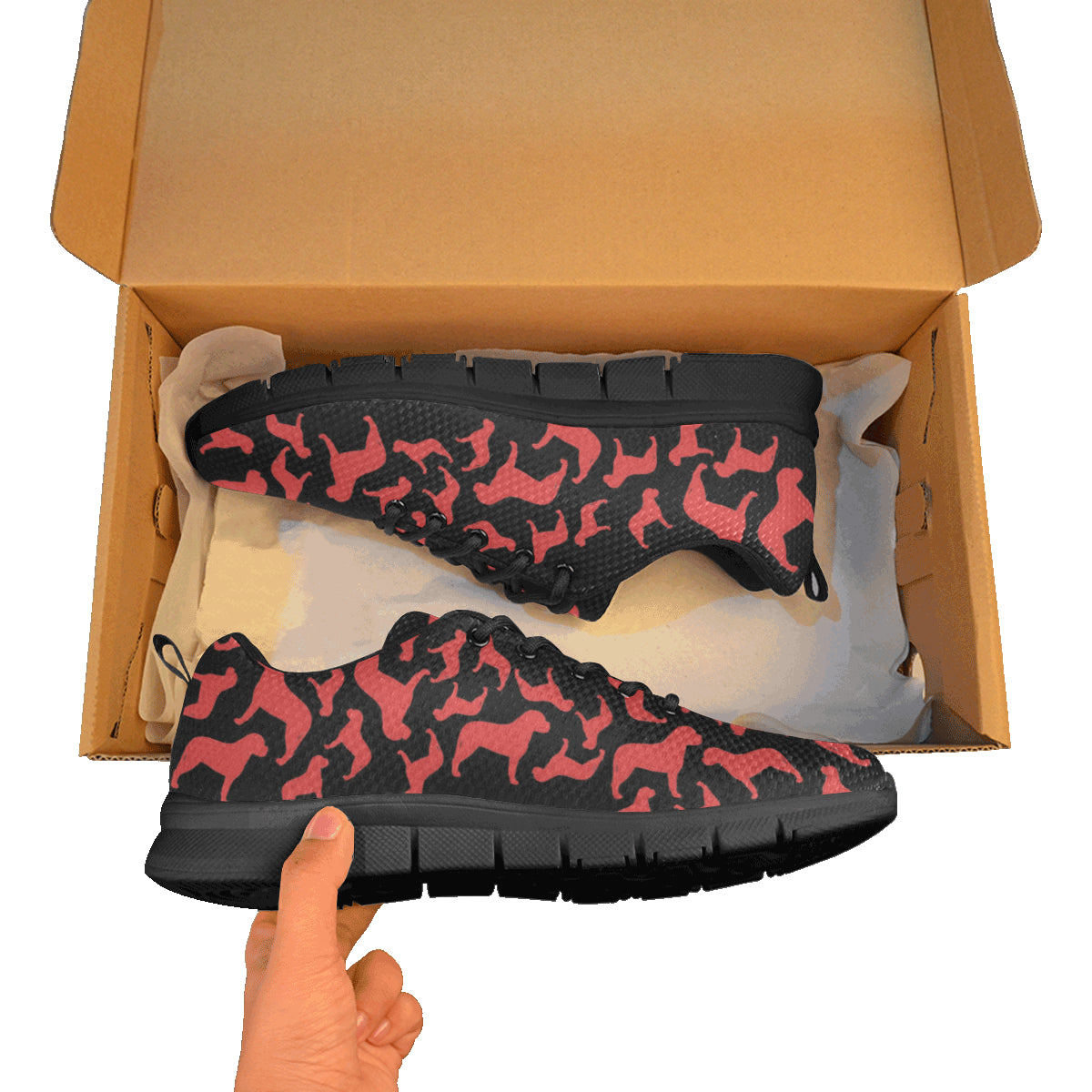 Women's Bullmastiff Silhouette Athletic Shoe Black Sole - WagALotBowWow