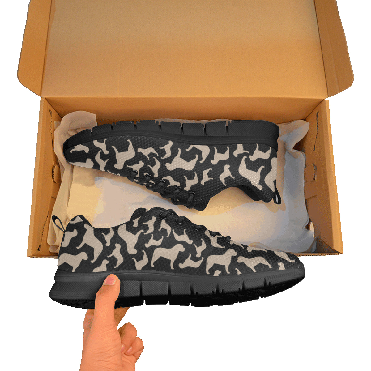 Women's Bullmastiff Silhouette Athletic Shoe Black Sole - WagALotBowWow